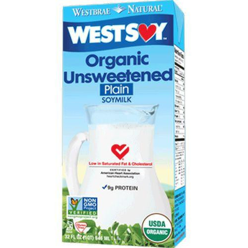 WestSoy Unsweetened Soy Milk, 32 FO (Pack of 12)