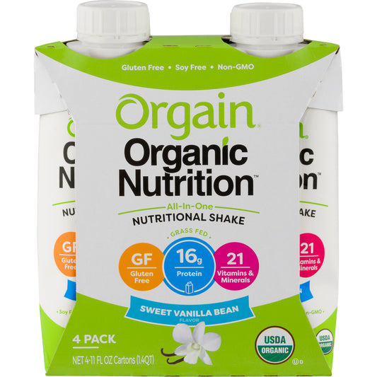 Orgain Strawberries & Cream Organic Nutritional Shake, 44 FO (Pack of 3)