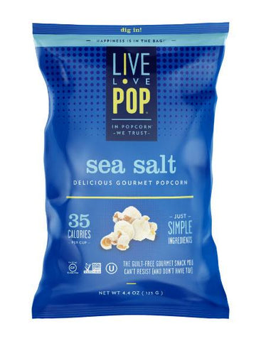 Live Pop Sea Salt Popcorn, 4.4 Oz (Pack of 12)