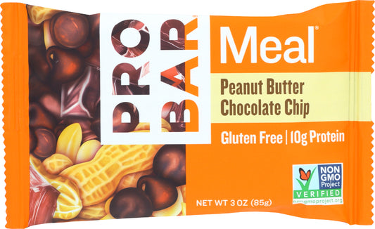 Probar Peanut Butter Chocolate Chip Meal Replacement Bar, 3 OZ (Pack of 12)