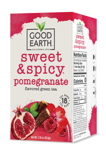 Good Earth Pomegranate Burst Green Tea 18 ct (Pack of 6)