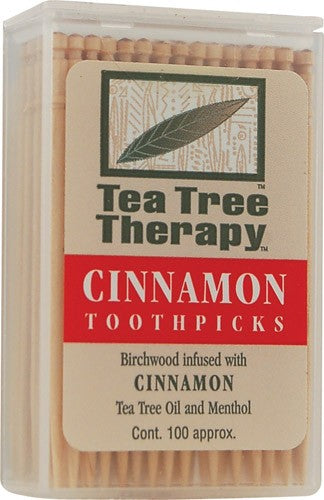 Tea Tree Therapy Cinnamon Toothpicks, 100 Count (Pack of 12)
